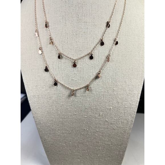 Rose Gold Tone Dainty Multi-Layer Necklace - Picture 3 of 8